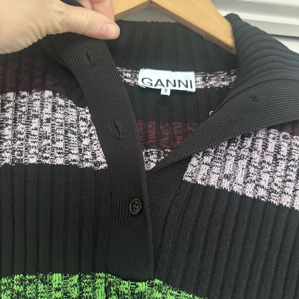 Ganni Multicolor Striped Sweater Size Medium - Picture 3 of 6